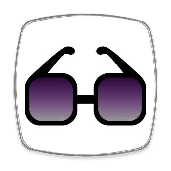 Schwarze Sonnenbrille mit Farbverlauf - Viereckiger Kühlschrankmagnet - Weiß - Vorne