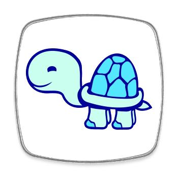 turtle cute smiling happy funny - Square fridge magnet - white - Front