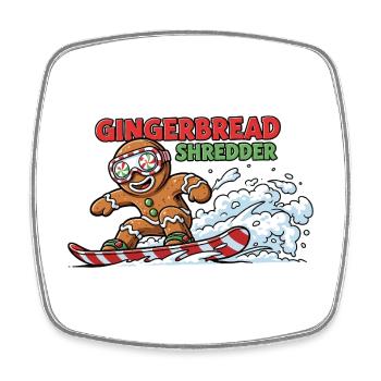Biscuit de snowboard - Magnet carré - blanc - Devant