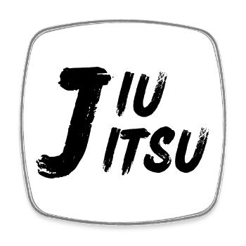Jiu Jitsu – Minimalistisches Design Schwarz - Viereckiger Kühlschrankmagnet - Weiß - Vorne