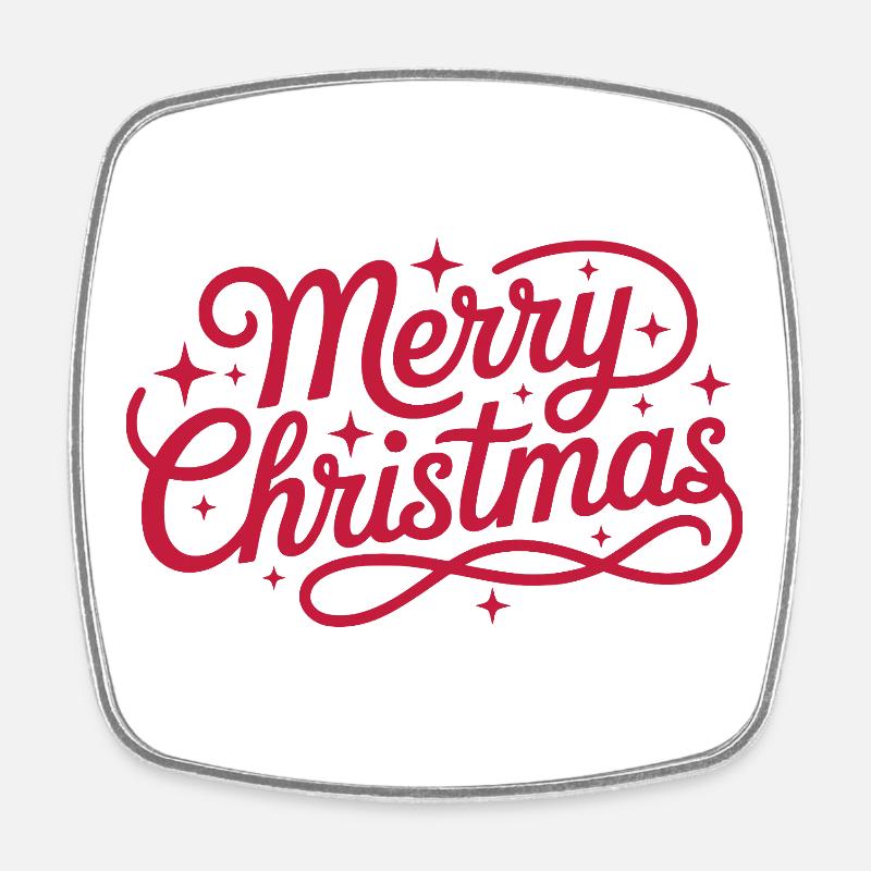 Merry Christmas - Square fridge magnet - white