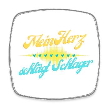 My heart beats Schlager - Square fridge magnet - white - Front