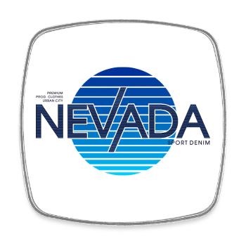 Nevada Sport Denim Vintage-Logo - Viereckiger Kühlschrankmagnet - Weiß - Vorne