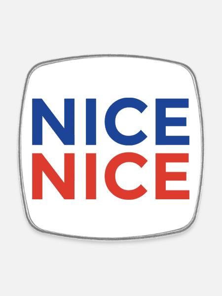 Nizza Andenken - Viereckiger Kühlschrankmagnet - Weiß