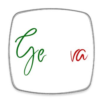 Amo Genoa, design minimaliste élégant - Magnet carré - blanc - Devant