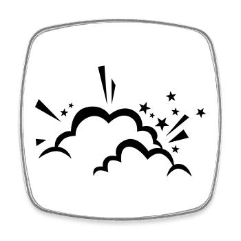 Nuage comique après l’explosion - Magnet carré - blanc - Devant