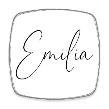 Emilia / Handwriting Design Personalized - Square fridge magnet - white - Front
