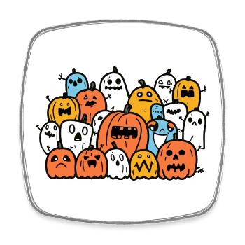 Halloween Kürbis Party - Viereckiger Kühlschrankmagnet - Weiß - Vorne