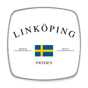 Linköping Sweden – Holiday Souvenir & Gift - Square fridge magnet - white - Front