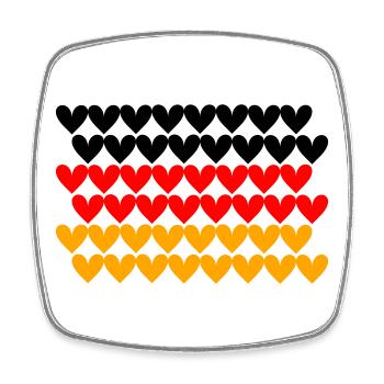 Germany Flag Heart Tile Design - Square fridge magnet - white - Front