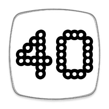 40. 40 YEARS. 40th ANNIVERSARY. 40 YEARS ANNIVERSARY. - Square fridge magnet - white - Front