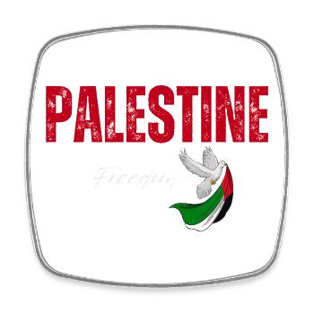 Palestine freedom, I support Palestine - Square fridge magnet - white - Front