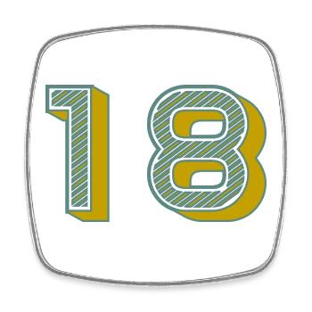 18. 18 JAHRE ALT. 18-JÄHRIGES JUBILÄUM. 18. GEBURTSTAG. - Viereckiger Kühlschrankmagnet - Weiß - Vorne