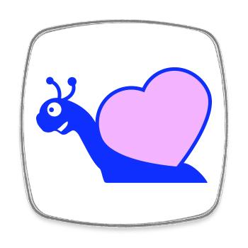 Snail Heart Snail Shell Cute Love Romantic - Square fridge magnet - white - Front