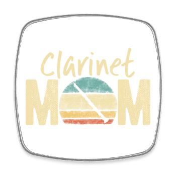 Klarinette Mama Retro Vintage Marching Band Design - Viereckiger Kühlschrankmagnet - Weiß - Vorne