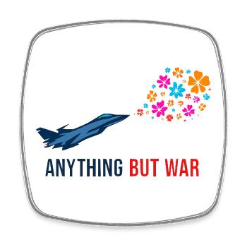 Anything But War - Peace, Love, Joy, and Laughter - Viereckiger Kühlschrankmagnet - Weiß - Vorne
