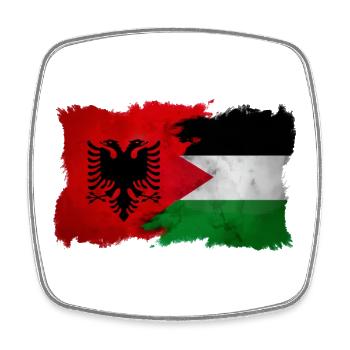Albanie_Palestine_2025 - Square fridge magnet - white - Front