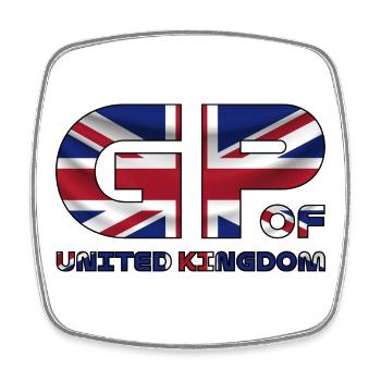 united_kingdom_gp - Square fridge magnet - white - Front