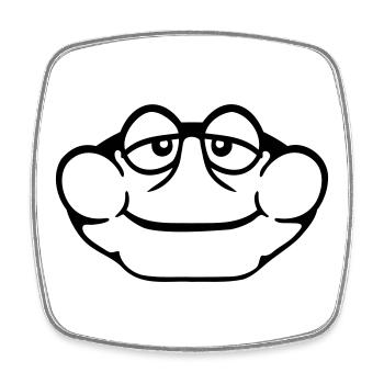 Frog Toad Smiles Funny Comic Happy Cool - Square fridge magnet - white - Front