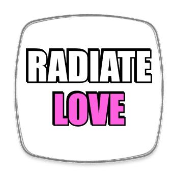 Radiate Love Bold Typography - Square fridge magnet - white - Front
