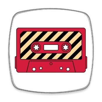 Kassette Retro Mixtape – Musik Kult Motiv - Viereckiger Kühlschrankmagnet - Weiß - Vorne