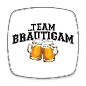 JGA Junggesellenabschied - Team Bräutigam - Viereckiger Kühlschrankmagnet - Weiß - Vorne