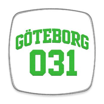 Göteborg 031 Green Block Text - Square fridge magnet - white - Front