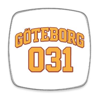 Göteborg 031 Emblem - Viereckiger Kühlschrankmagnet - Weiß - Vorne