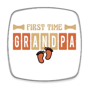 Grandpa-to-be grandpa for the first time - Square fridge magnet - white - Front