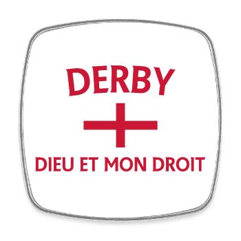 Derby England Gott und mein Recht - Viereckiger Kühlschrankmagnet - Weiß - Vorne