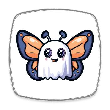 Butterfly Halloween Ghost - Square fridge magnet - white - Front