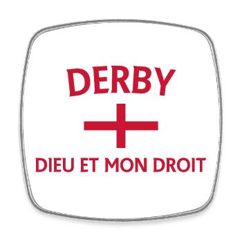 Derby England Flagge Design - Viereckiger Kühlschrankmagnet - Weiß - Vorne