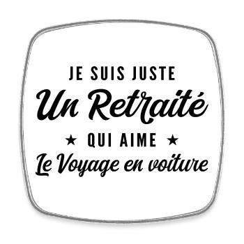 Retraité Road Trip Humour Cadeau Retraite - Magnet carré - blanc - Devant