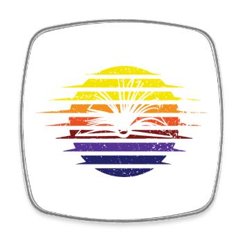 Regenbogen Sonnenband Retro - Viereckiger Kühlschrankmagnet - Weiß - Vorne