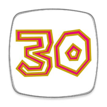30. 30 ANS. 30e ANNIVERSAIRE. ANNIVERSAIRE 30 ANS. - Magnet carré - blanc - Devant