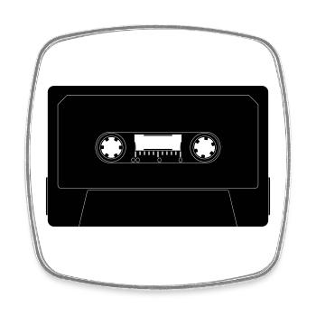 cassette - Magnet carré - blanc - Devant