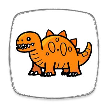 Dinosaur stegosaurus Halloween Funny - Square fridge magnet - white - Front