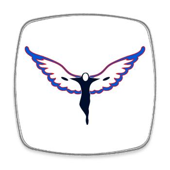 Wing Hero Silhouette - Square fridge magnet - white - Front