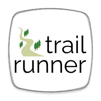 Trail Runner - Design avec texte et trail - Magnet carré - blanc - Devant
