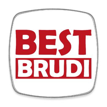 Best Brudi Shirt Motiv - Viereckiger Kühlschrankmagnet - Weiß - Vorne
