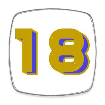 18. 18 JAHRE ALT. 18-JÄHRIGES JUBILÄUM. 18. GEBURTSTAG. - Viereckiger Kühlschrankmagnet - Weiß - Vorne