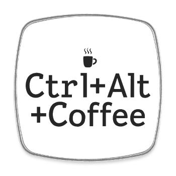 Kaffee-Pause Ctrl-Alt-Coffee - Viereckiger Kühlschrankmagnet - Weiß - Vorne