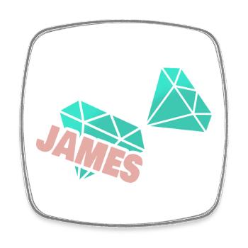 James - Square fridge magnet - white - Front
