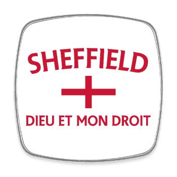 Sheffield Flag Fusion Dieu et Mon Droit - Square fridge magnet - white - Front