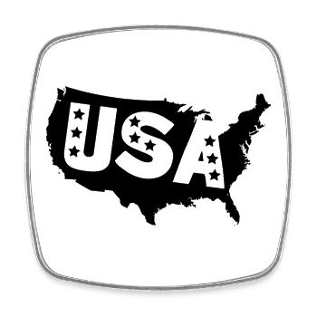 USA Silhouette with Stars - Square fridge magnet - white - Front
