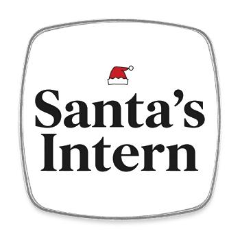Santa’s Intern Funny Christmas Design - Viereckiger Kühlschrankmagnet - Weiß - Vorne