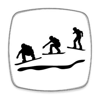 Snowboard rennen - Viereckiger Kühlschrankmagnet - Weiß - Vorne