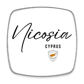 Elegantes Design Nikosia, ich liebe Nikosia - Viereckiger Kühlschrankmagnet - Weiß - Vorne