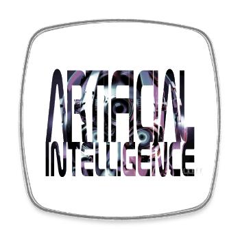 Artificial Intelligence - Square fridge magnet - white - Front