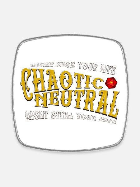 Chaotic Neutral - Square fridge magnet - white